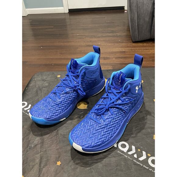 New Men’s Sz 14 Under Armour UA HOVR Havoc 4 Clone Basketball Shoes Blue. - Picture 3 of 6